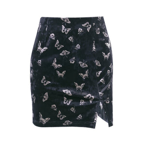 Open image in slideshow, Butterfly Velvet Skirt
